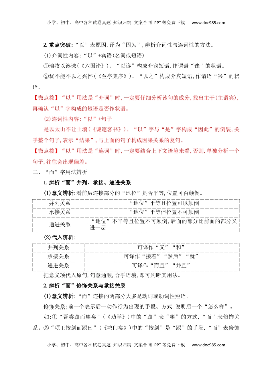 高考语文复习 09 设为采分点的高频文言虚词　——根据功能,判断是译还是不译.docx