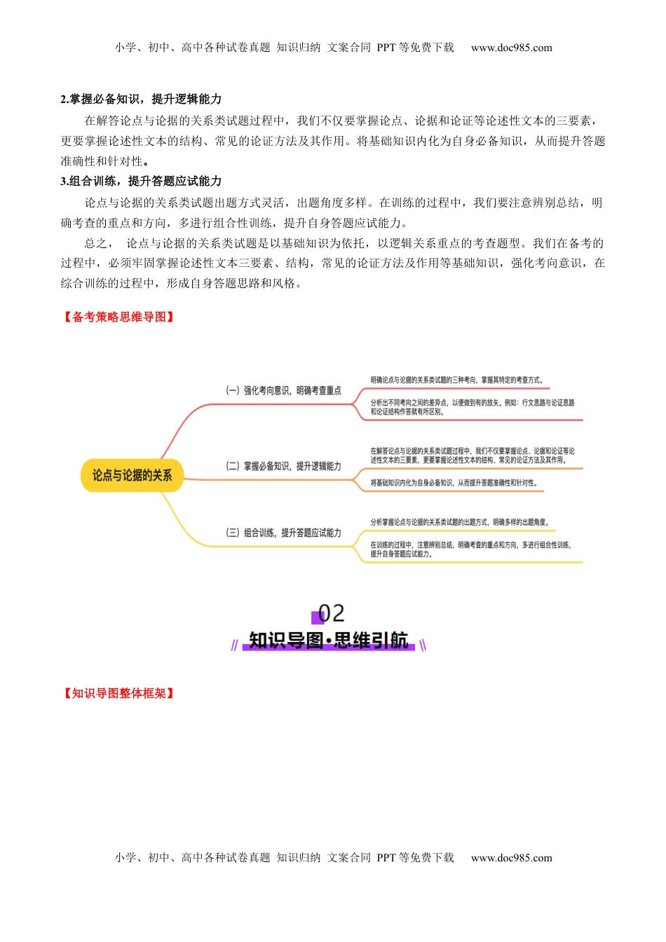 高考语文复习 第03讲 论点与论据的关系（讲义）原卷版.docx