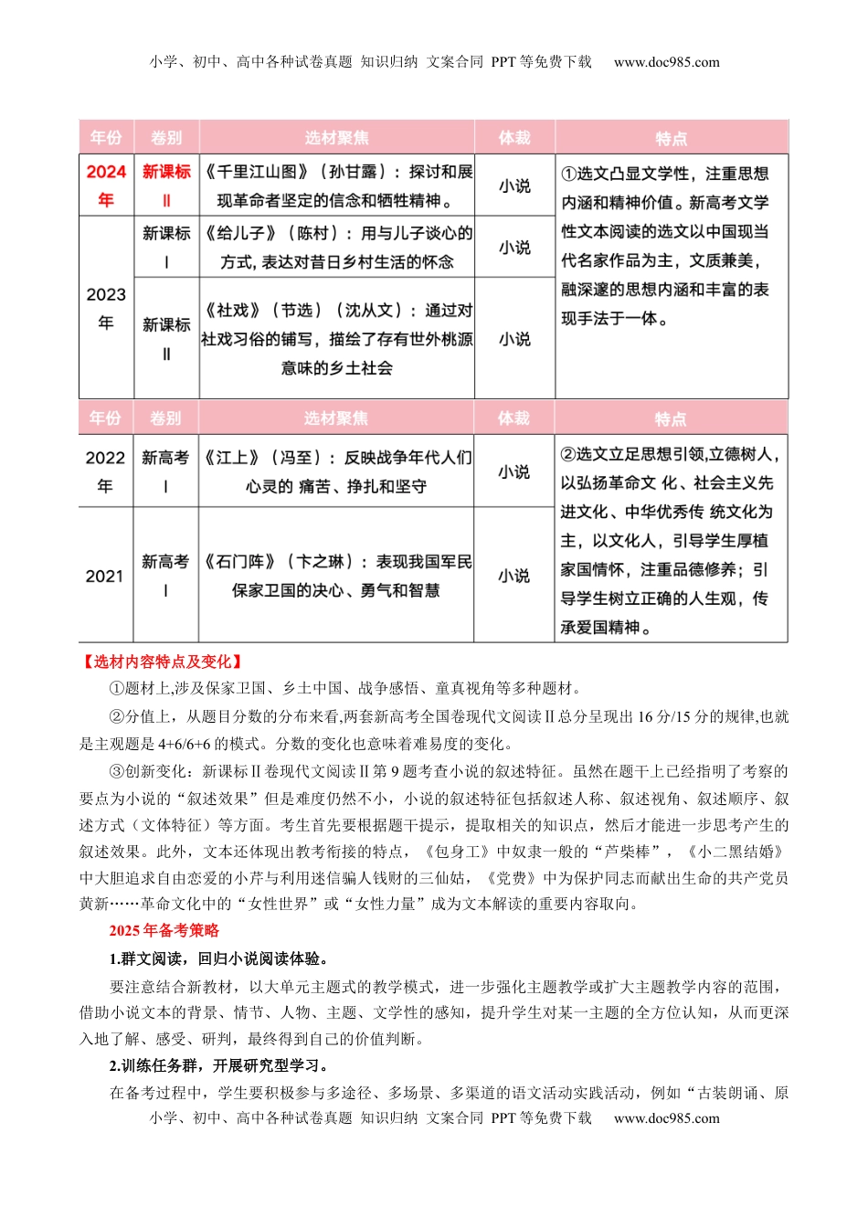 高考语文复习 小说阅读第一课（讲义）原卷版.docx