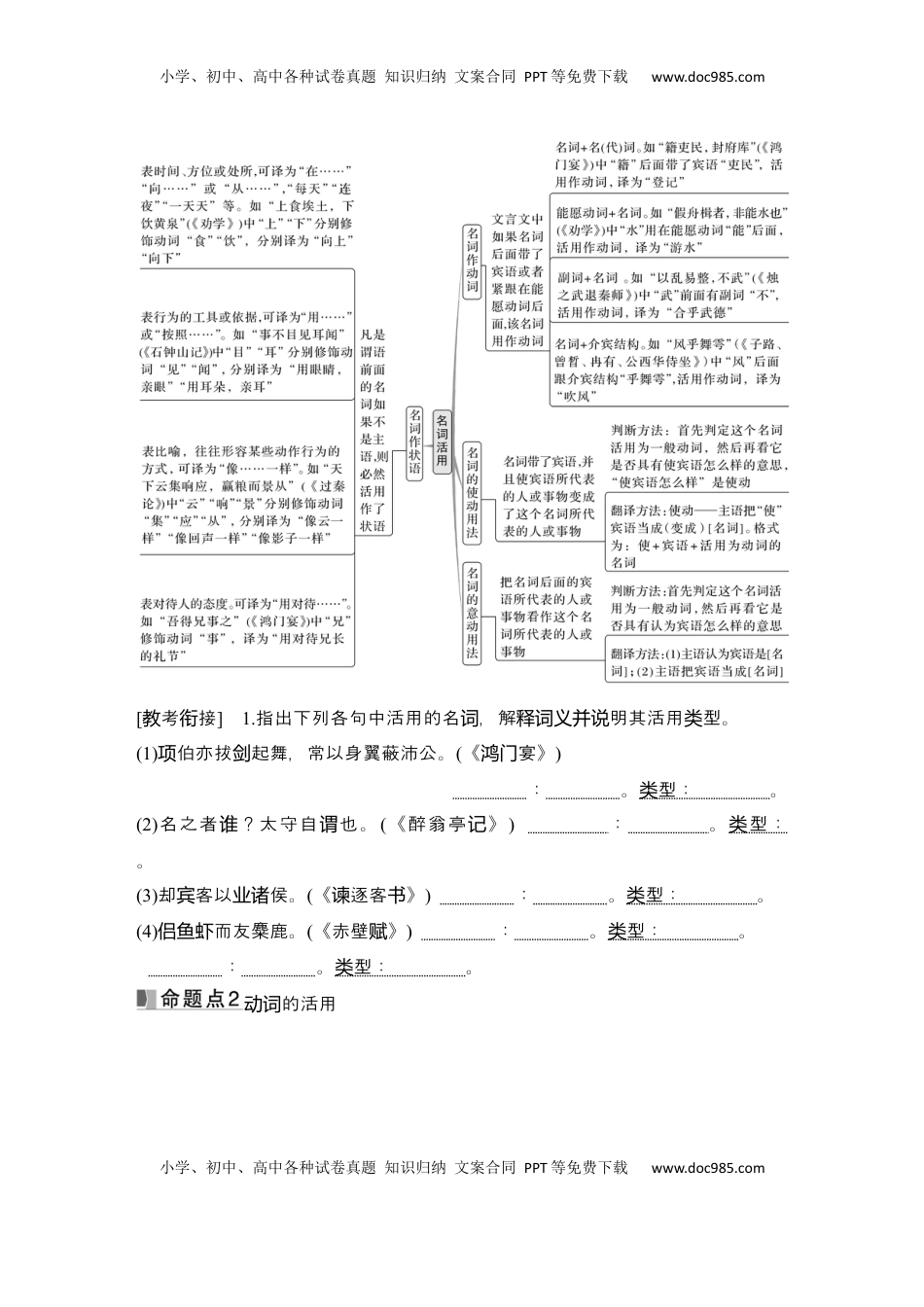 高考语文复习 2025届高中语文一轮复习学案16　理解活用实词的意义与用法（含答案）.docx