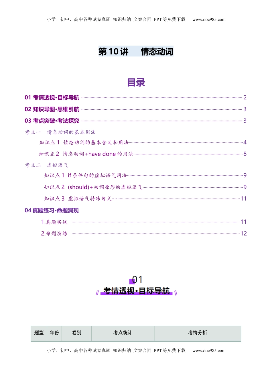 高考英语复习  第10讲 情态动词（讲义）（解析版）.docx