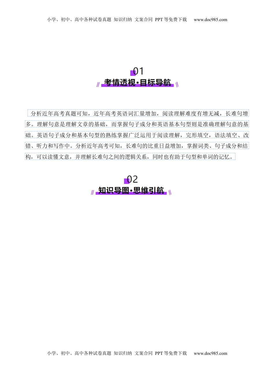 高考英语复习  第19讲 句子成分、基本句型、长难句（讲义）（原卷版）.docx