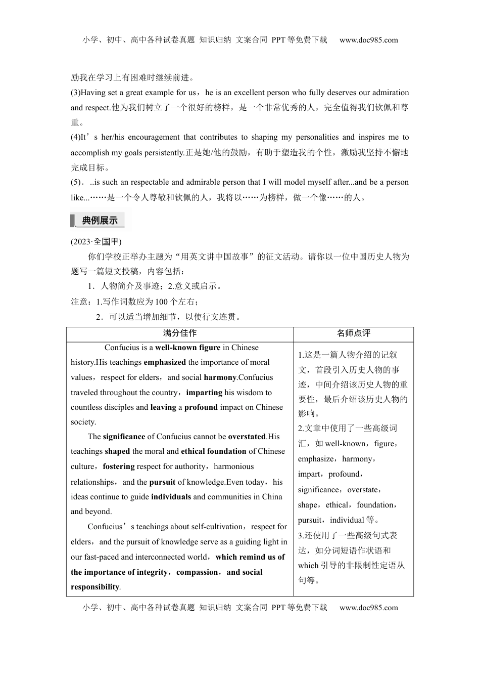 高考英语复习  第一章　十五、人物介绍 (3).docx