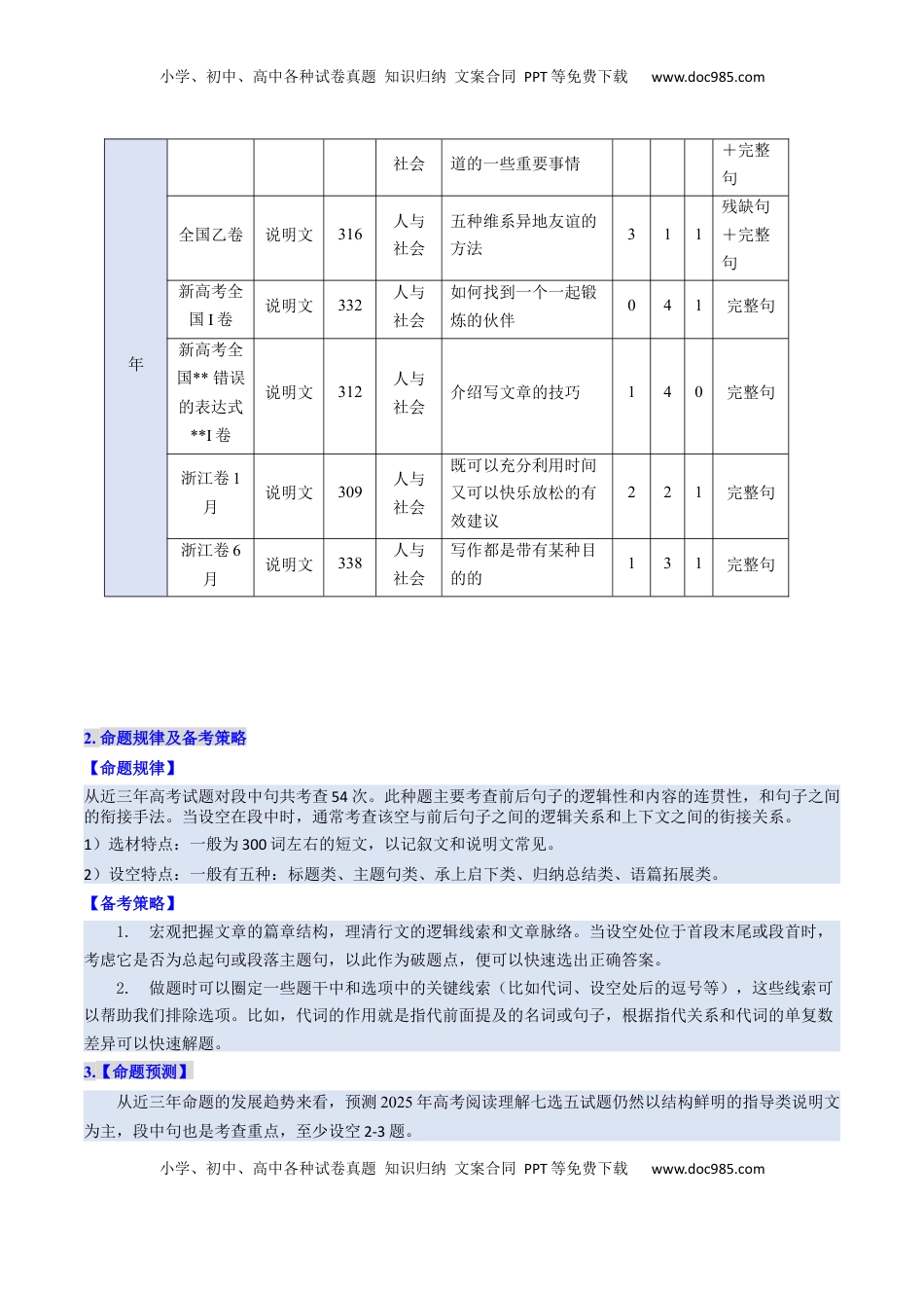 高考英语复习  考点 30 阅读七选五-段中设空题（核心考点精讲精练）-备战2025年高考英语一轮复习考点帮（新高考通用）（解析版).docx