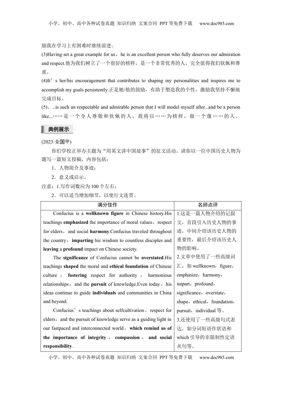 高考英语复习  十五、人物介绍 (2).docx