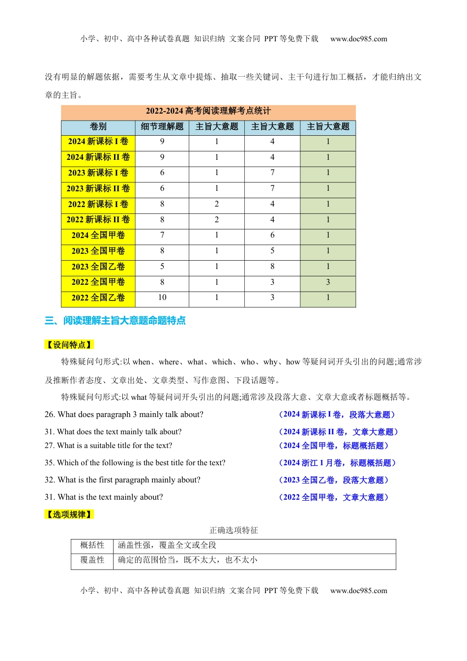 高考英语复习  专题41 阅读理解之主旨大意题（讲案）原卷版.docx