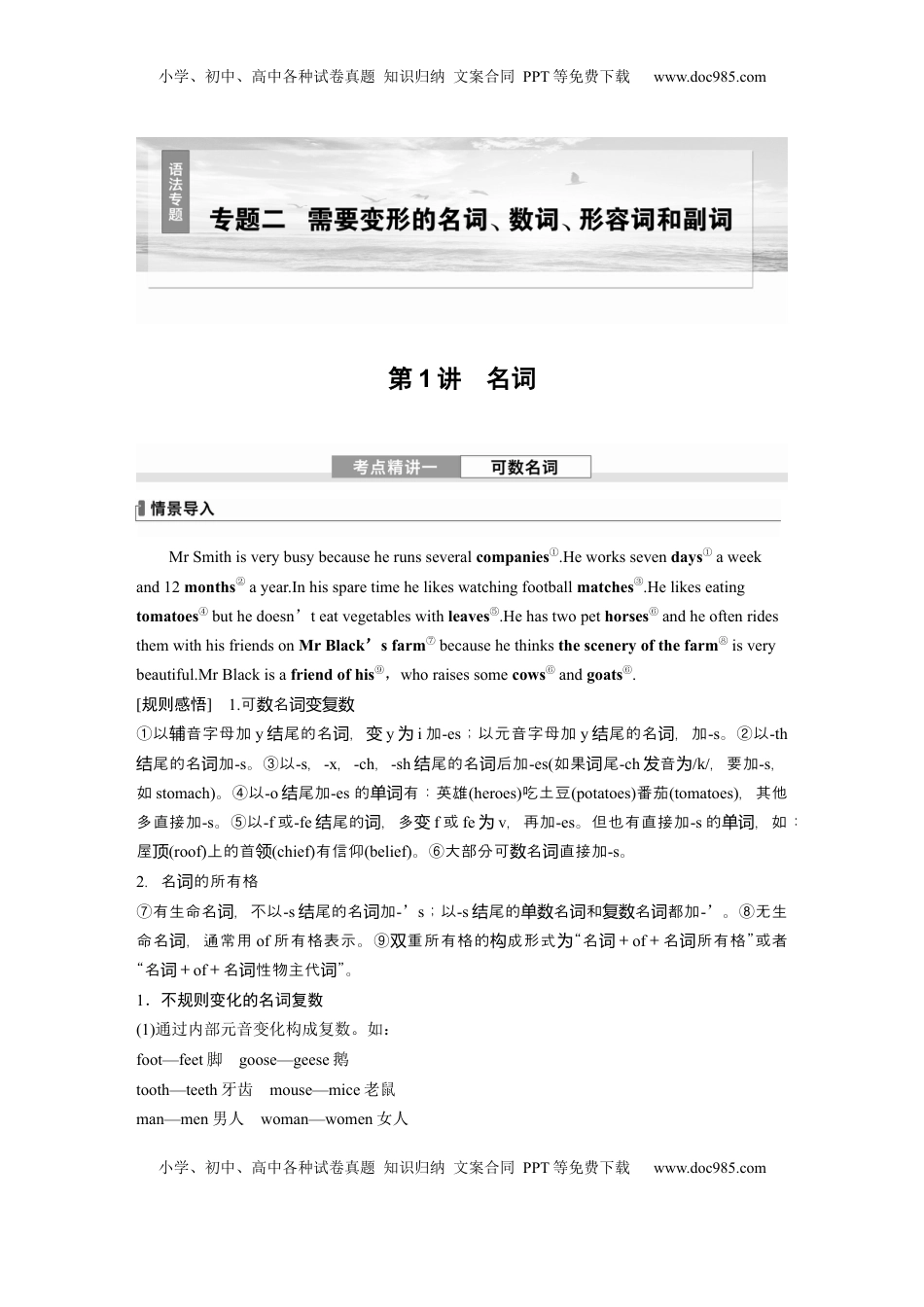 高考英语复习  专题二　第1讲　名词 (3).docx