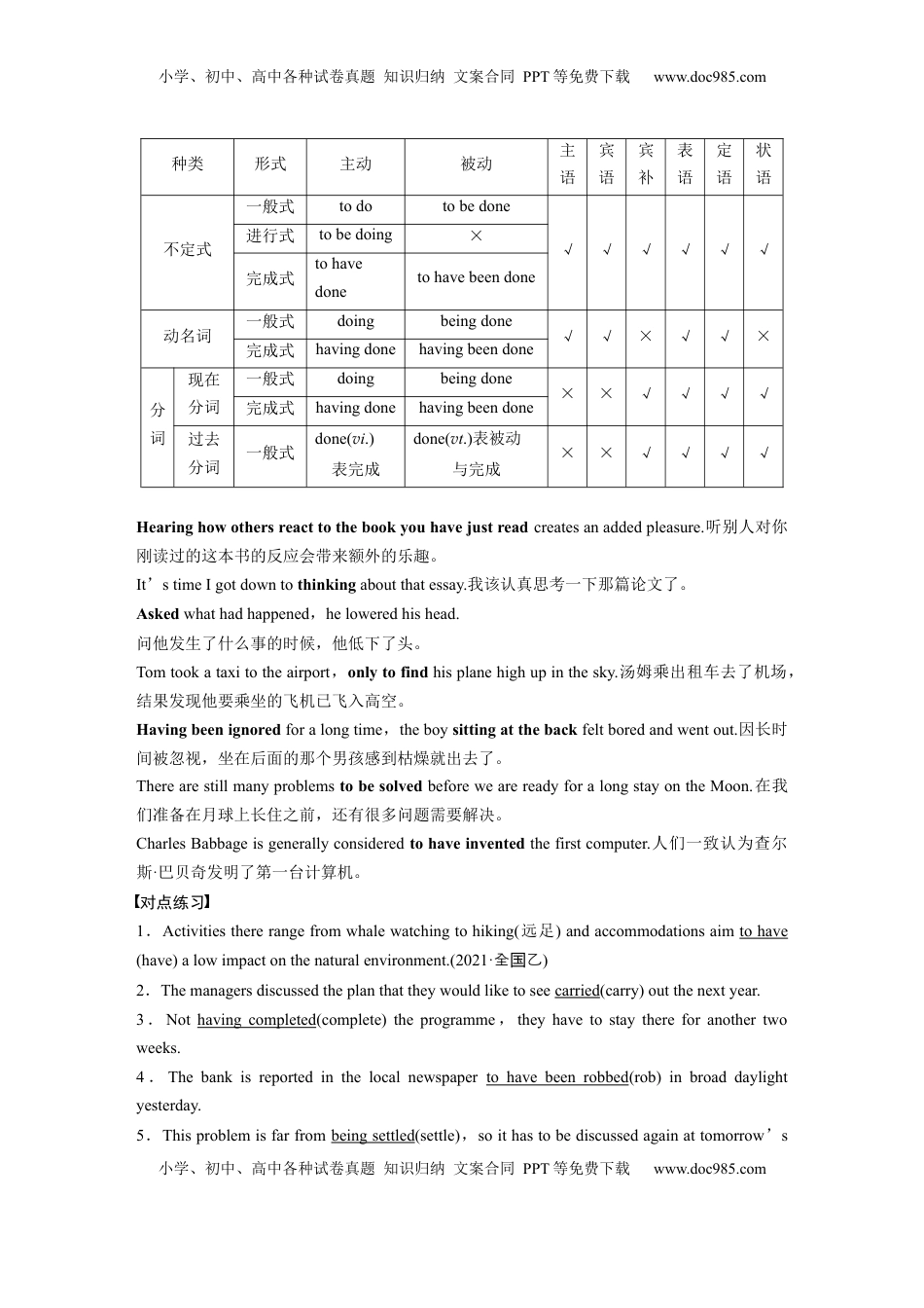 高考英语复习  专题一　第2讲　非谓语动词 (2).docx