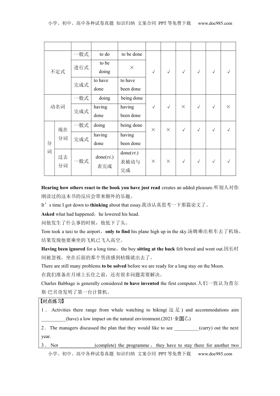 高考英语复习  专题一　第2讲　非谓语动词 (3).docx