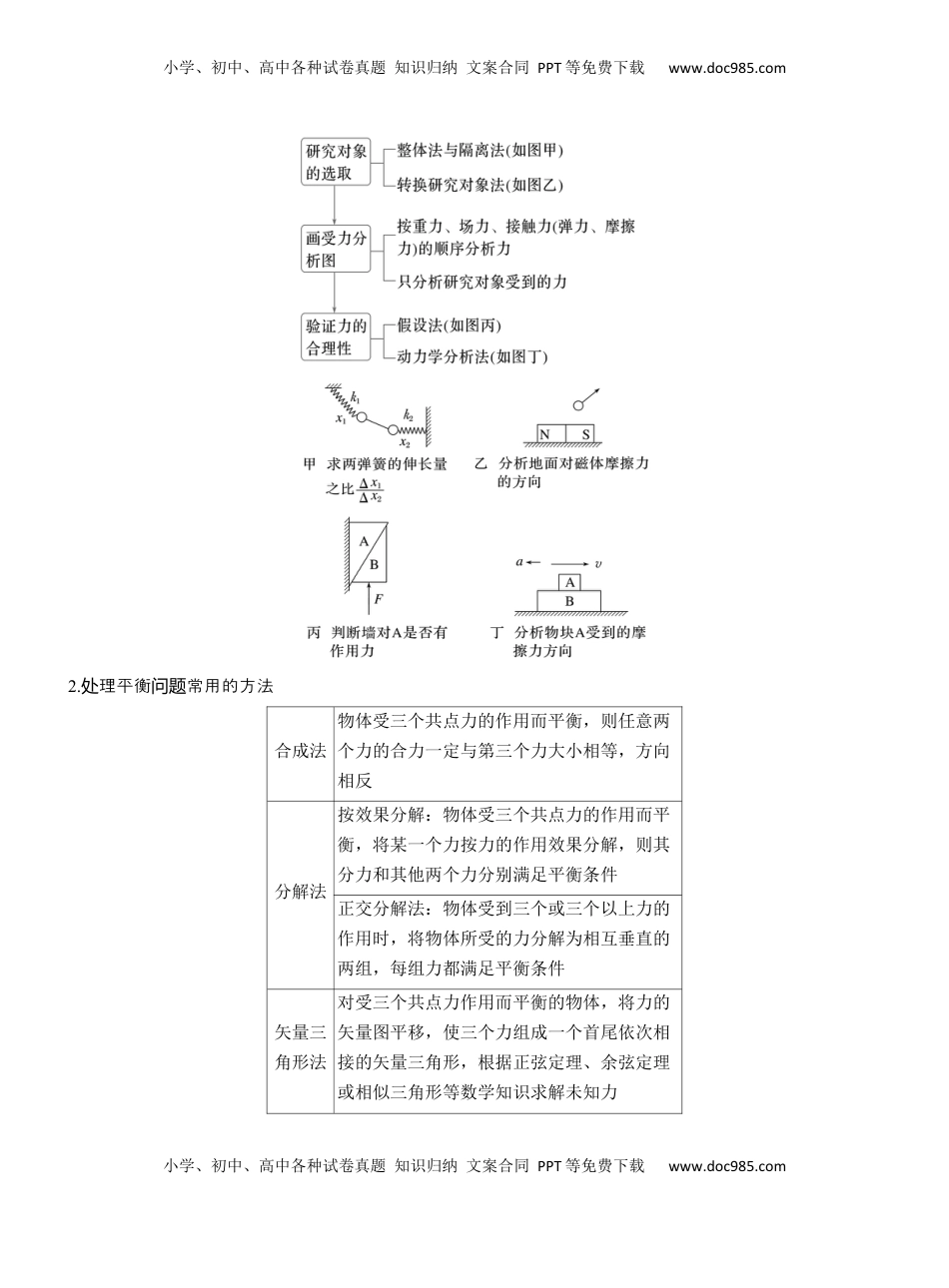高考物理复习  第一篇　专题一　第1讲　力与物体的平衡 .docx
