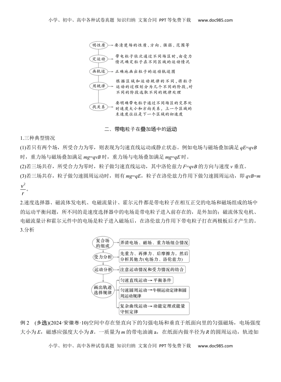 高考物理复习  第一篇　专题三　计算题培优2　带电粒子在复合场中的运动 .docx
