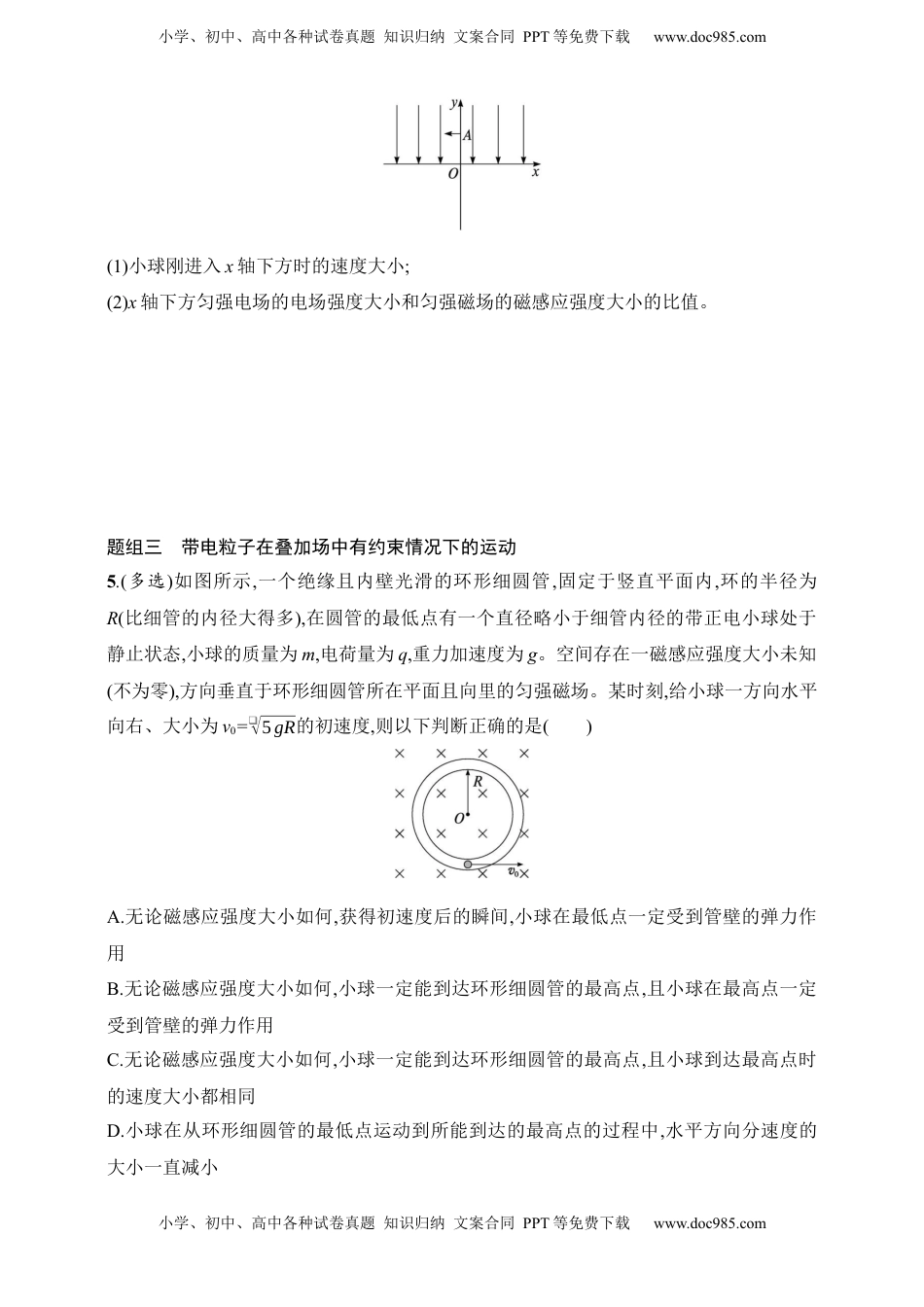 高考物理复习  第11章　磁场第7讲　专题提升 带电粒子在叠加场中的运动.docx