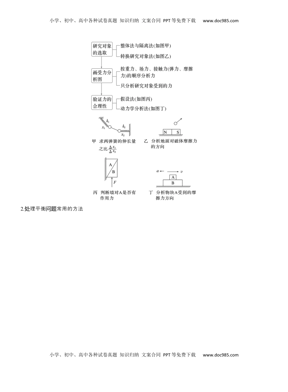高考物理复习  第一篇　专题一　第1讲　力与物体的平衡  (1).docx