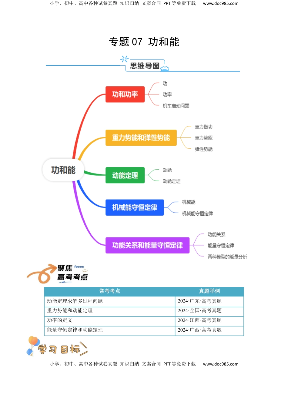 高考物理复习  专题07  机械能（解析版）.docx