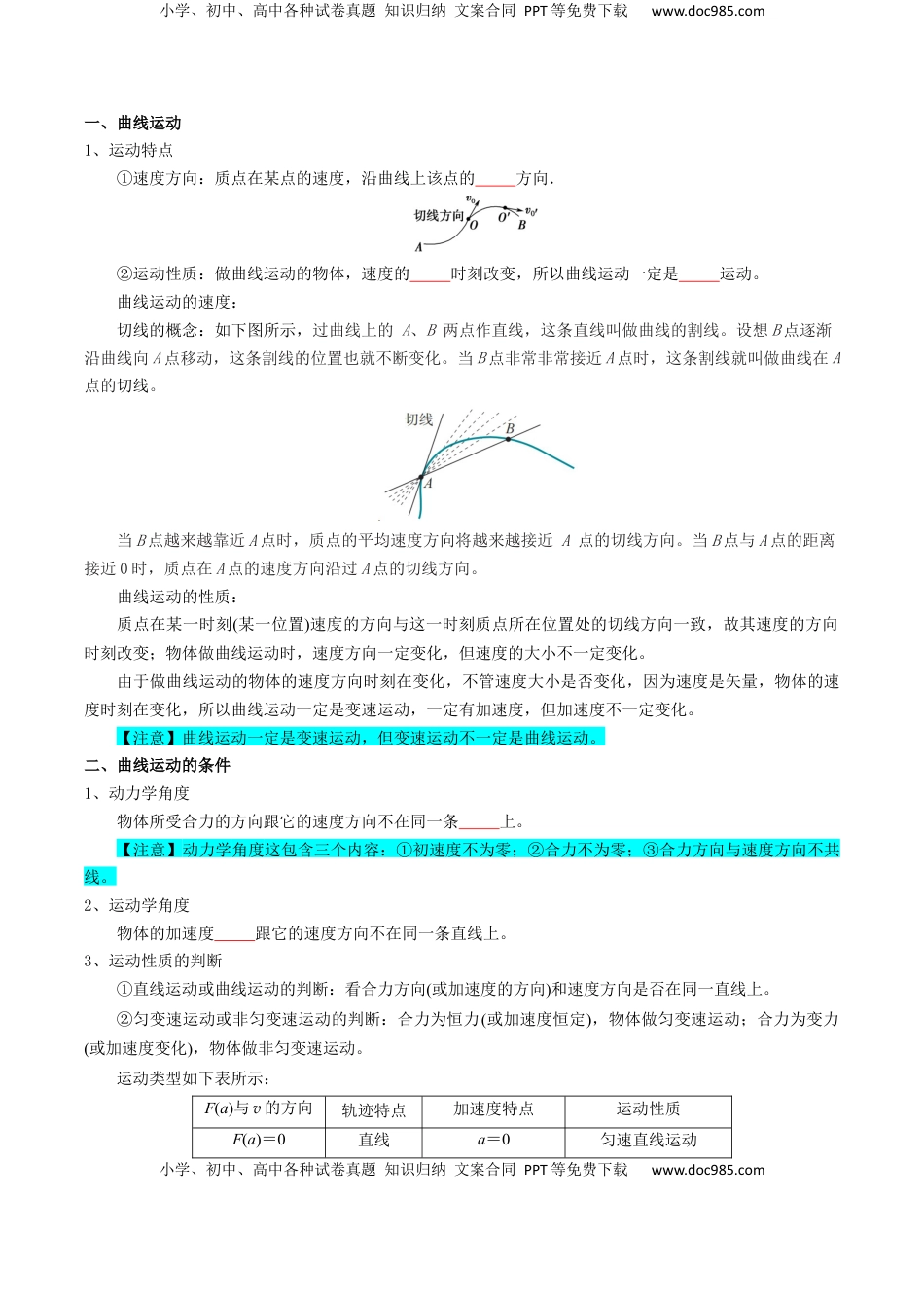 高考物理复习  专题04  曲线运动（原卷版）.docx