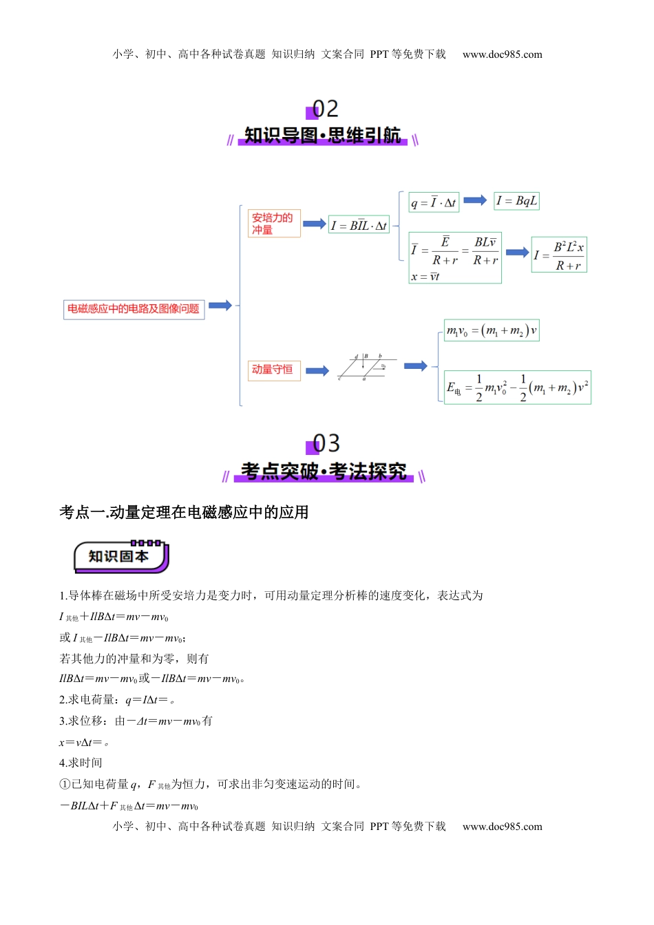 高考物理复习  第56讲   电磁感应中的动量问题（讲义）（原卷版）.docx