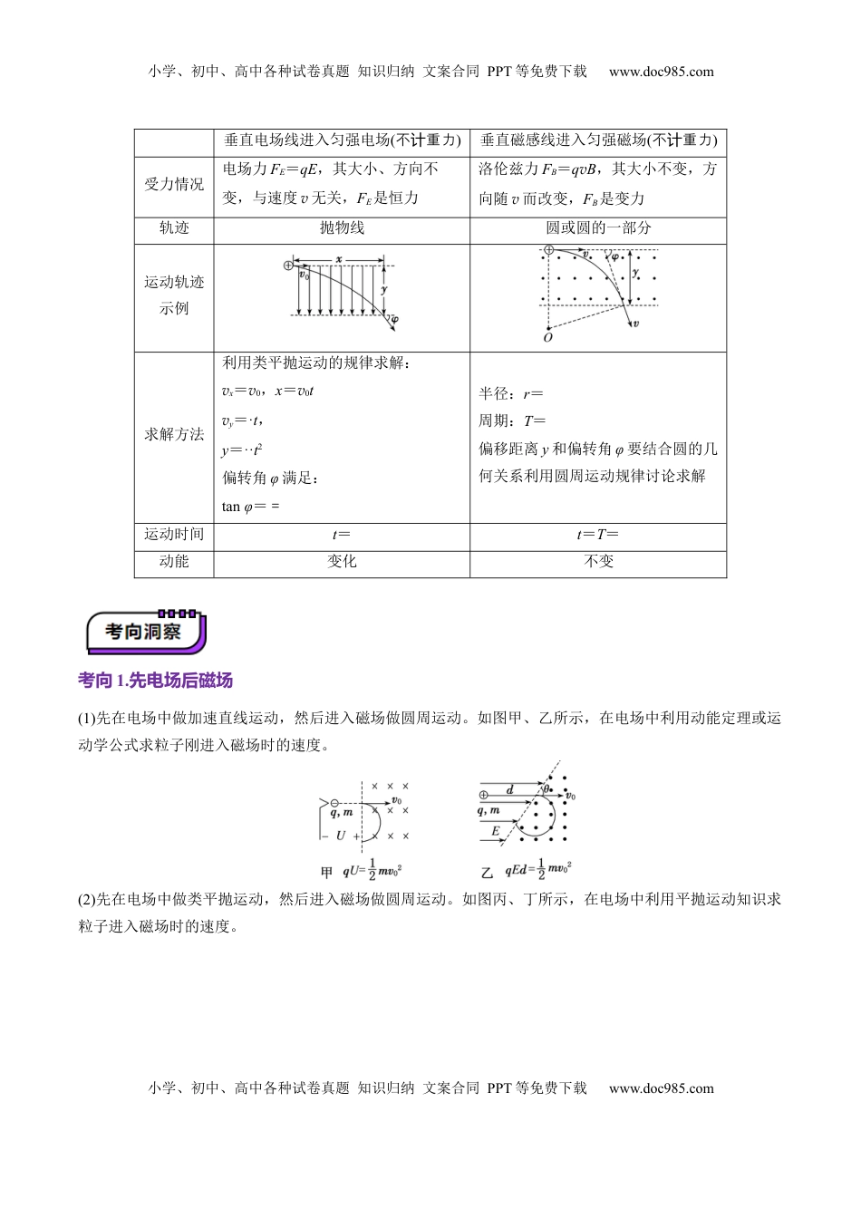 高考物理复习  第49讲   带电粒子在组合场中的运动（讲义）（解析版）.docx