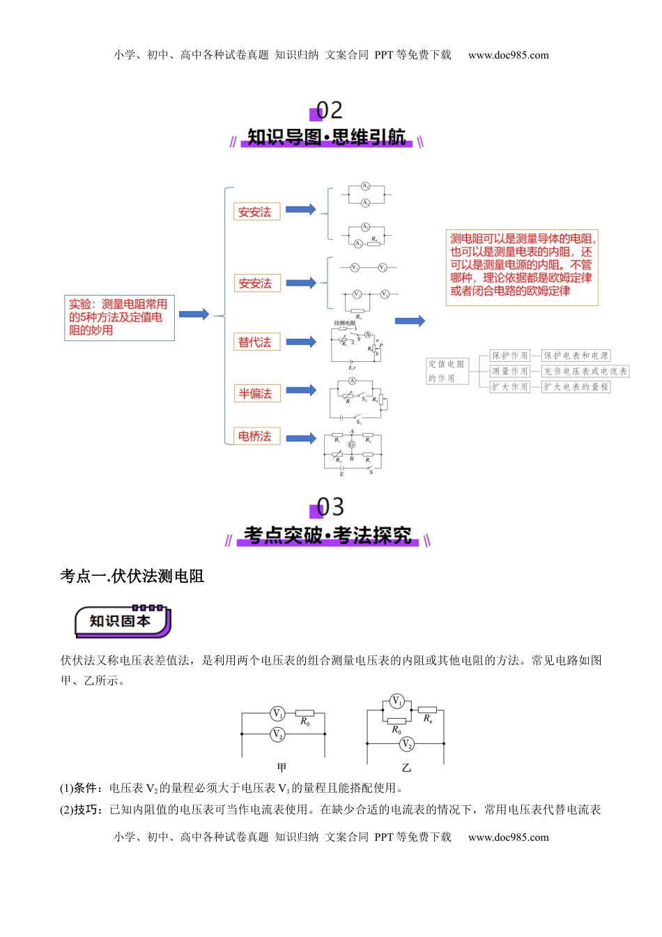 高考物理复习  第45讲   创新思维--测量电阻常用的5种方法及定值电阻的妙用（讲义）（原卷版）.docx