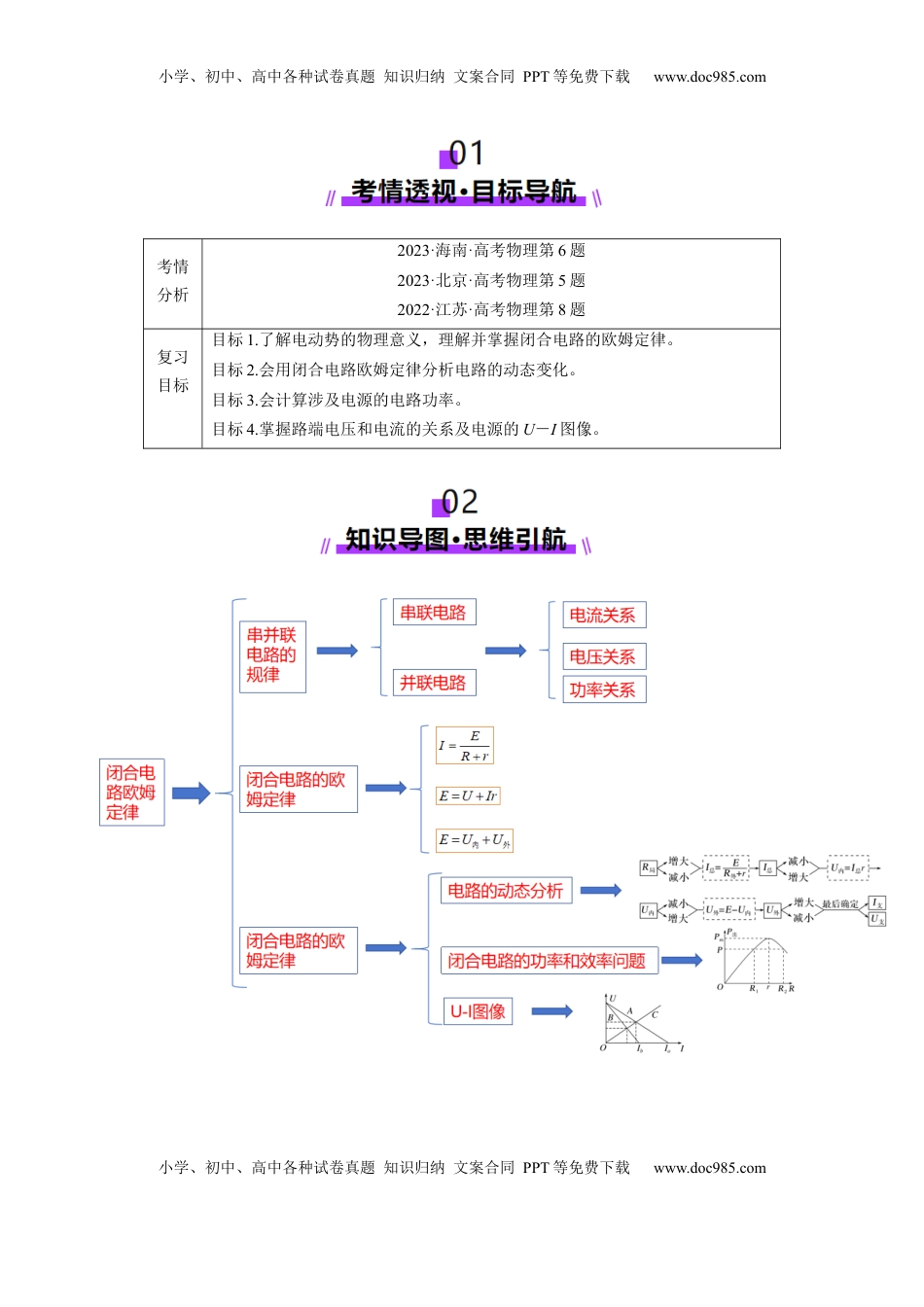 高考物理复习  第40讲   闭合电路欧姆定律及应用（讲义）（原卷版）.docx