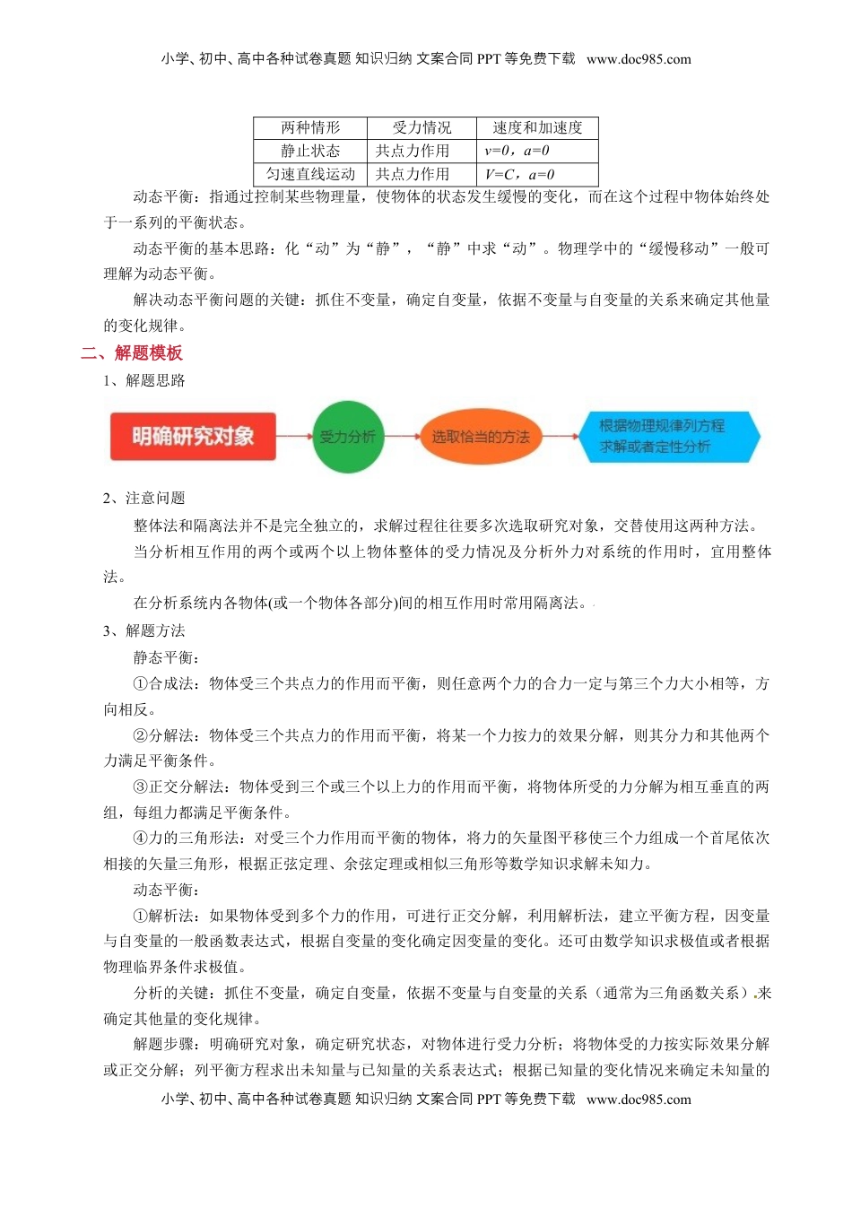 高考物理复习  模板02 相互作用（两大题型）（解析版）.docx