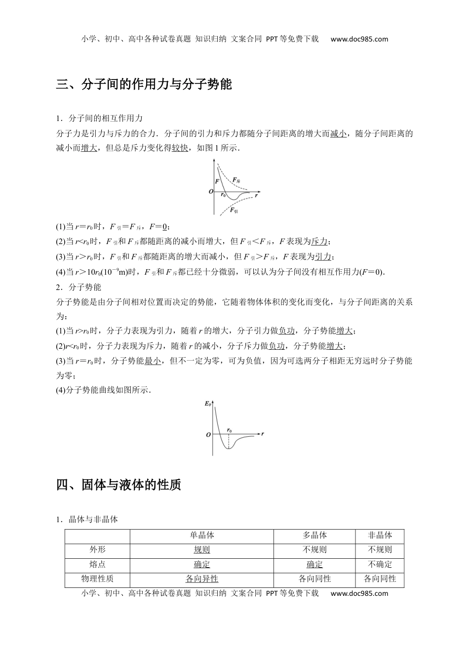 高考物理复习  选择11 分子动理论 气体固体液体 理想气体与热力学定律（原卷版）.docx
