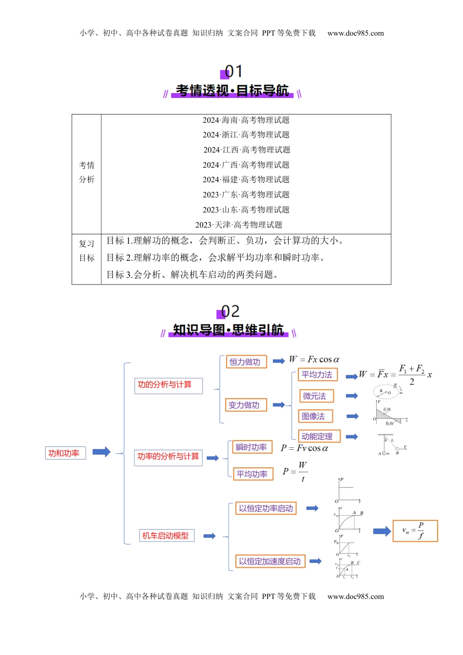 高考物理复习  第19讲   功与功率（讲义）（原卷版）.docx