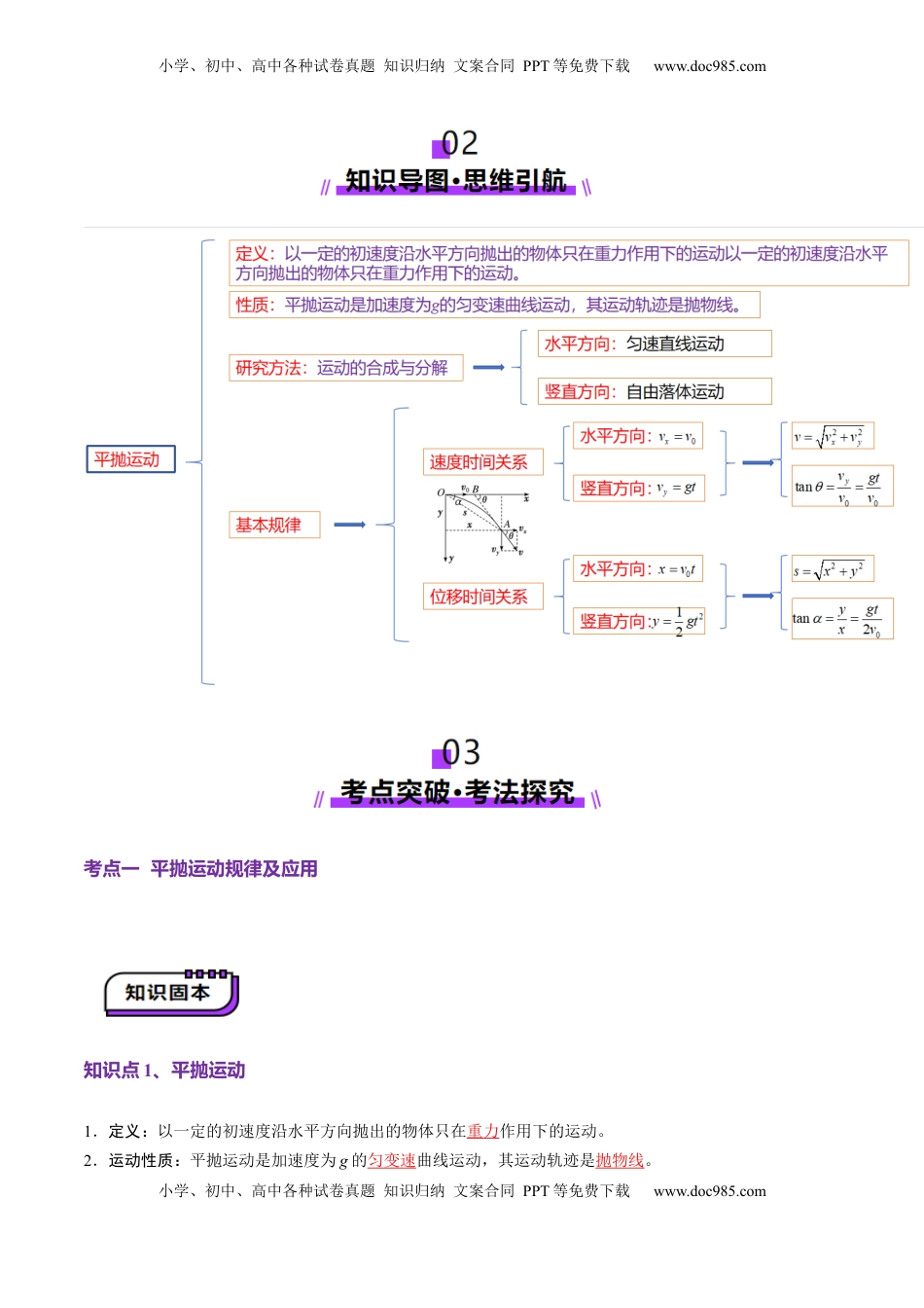 高考物理复习  第14讲 抛体运动（讲义）（解析版）.docx