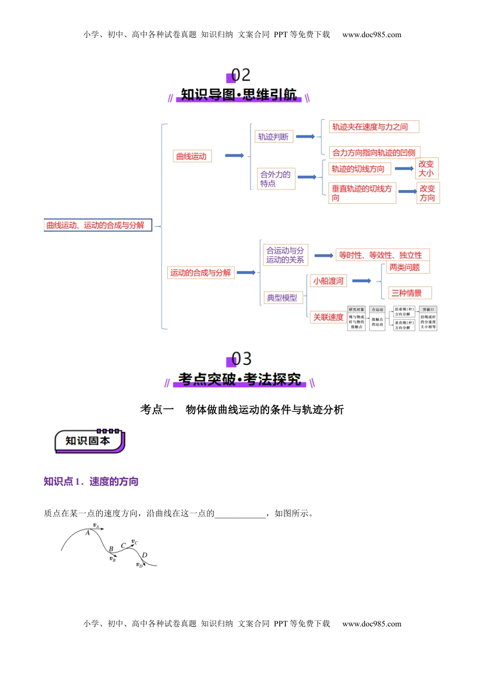 高考物理复习  第13讲  曲线运动、运动的合成与分解（讲义）（原卷版）.docx