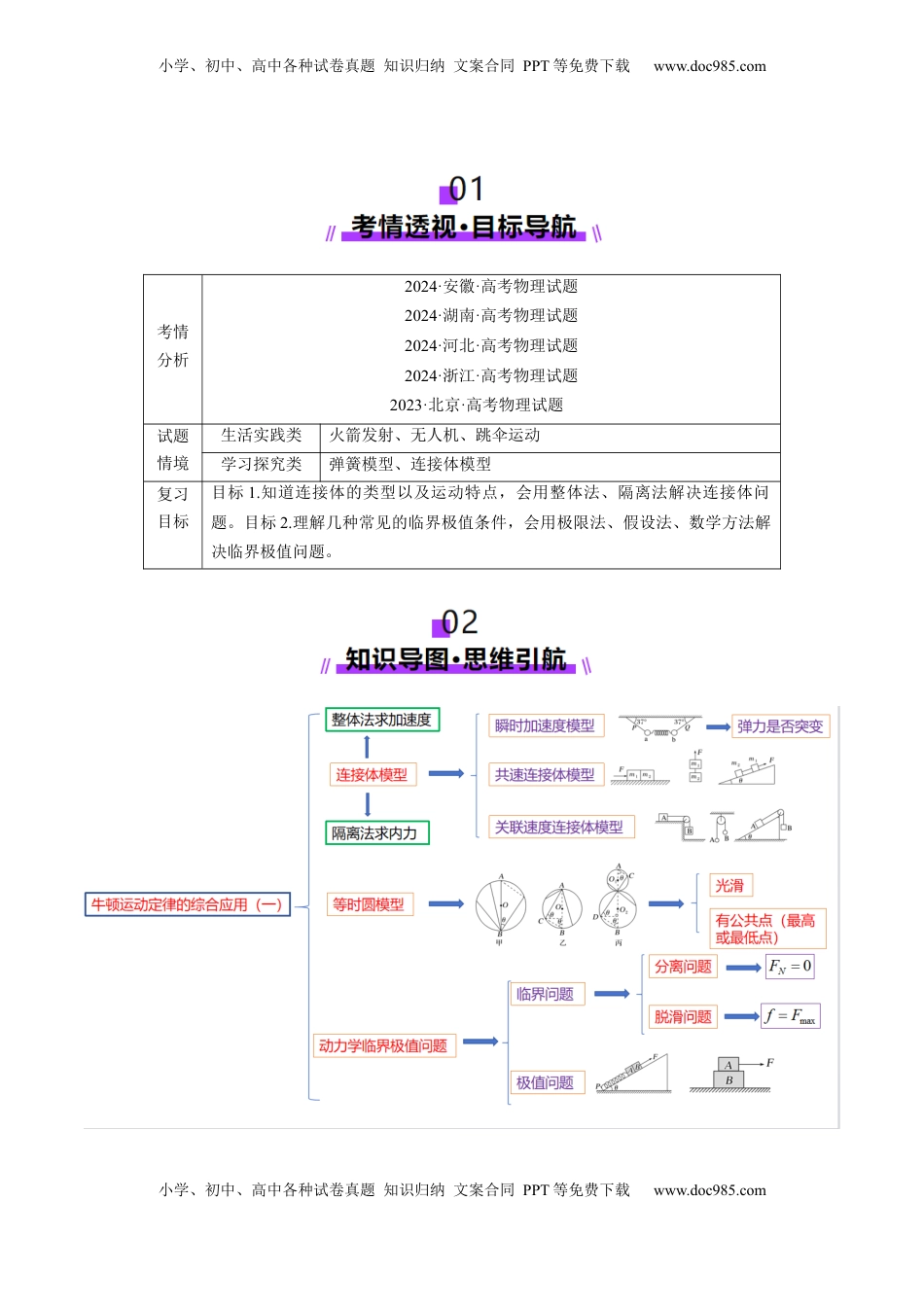 高考物理复习  第10讲  牛顿运动定律的综合应用（一）（讲义）（原卷版）.docx