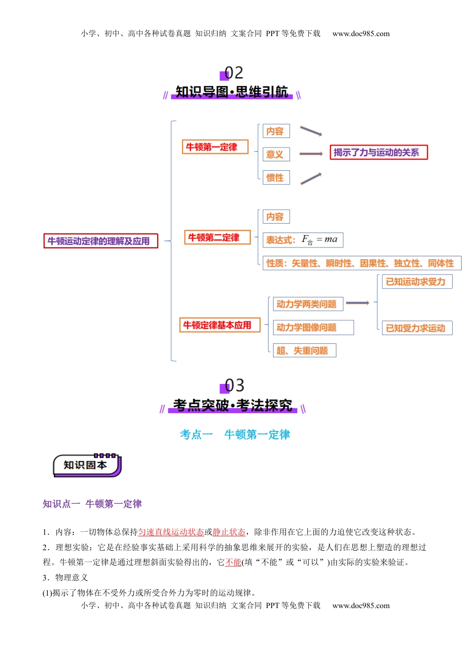高考物理复习  第09讲  牛顿运动定律的理解及基本应用（讲义）（解析版）.docx
