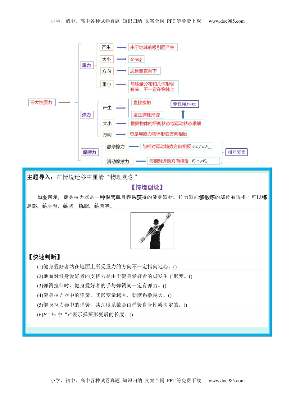 高考物理复习  第05讲  三大性质力（讲义）（原卷版）.docx