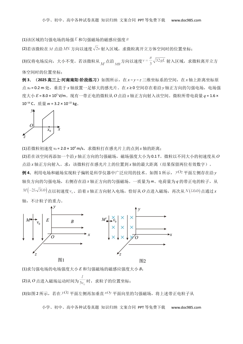 高考物理复习  专题20  带电粒子在立体空间中的运动问题破译（原卷版）.docx