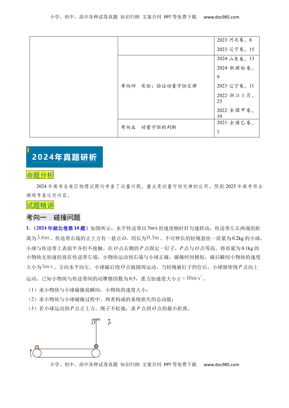 高考物理复习  专题13 动量守恒定律的应用（原卷版）.docx