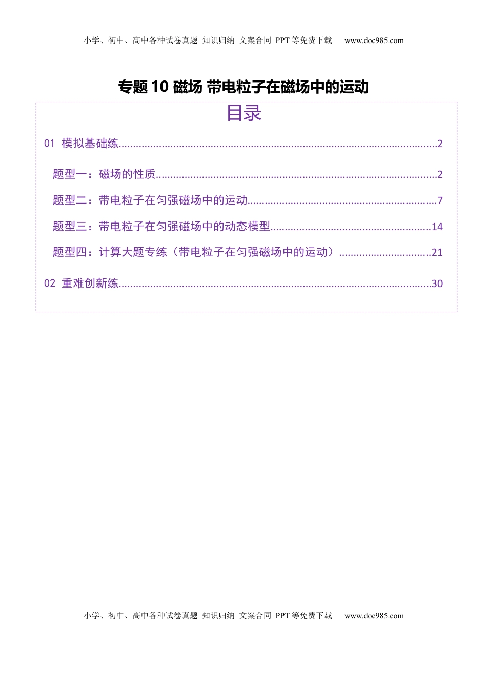 高考物理复习  专题10 磁场 带电粒子在磁场中的运动（练习）（解析版）.docx