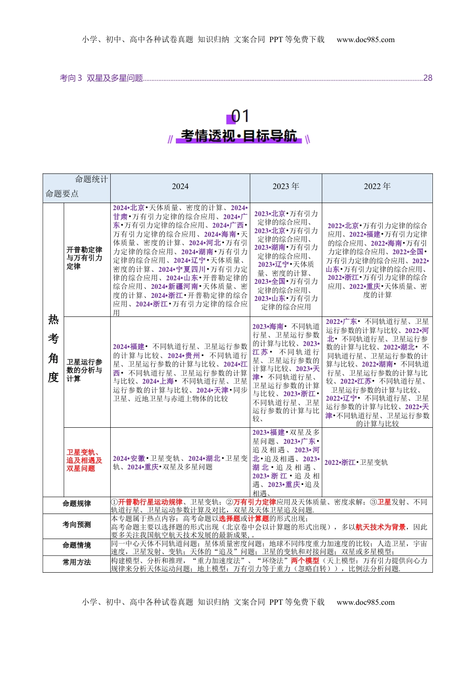 高考物理复习  专题04 万有引力定律及其应用（讲义）（解析版）.docx
