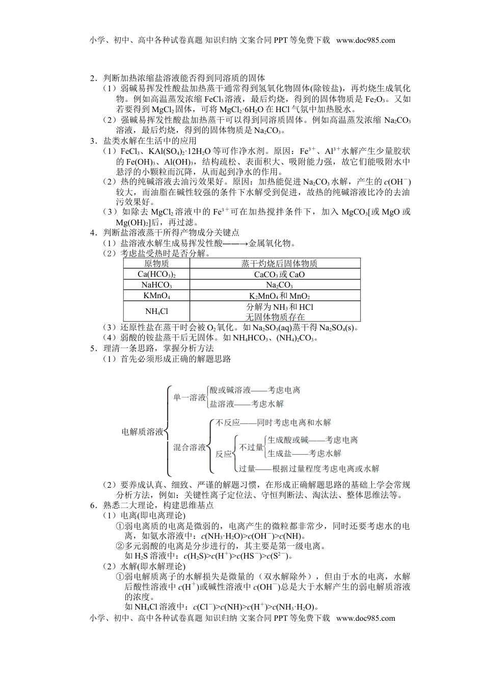 高考化学复习  2025届高三化学一轮专题复习讲义（14）-专题三第七讲 溶液中粒子浓度关系.doc
