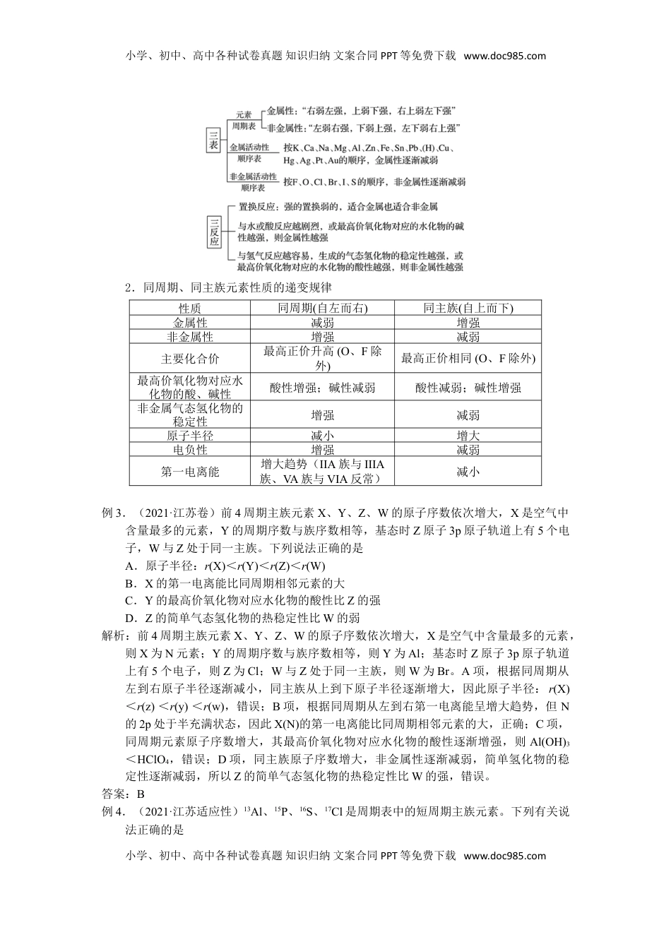 高考化学复习  2025届高三化学一轮专题复习讲义（05）-专题二第一讲 元素周期律与元素周期表 (1).doc