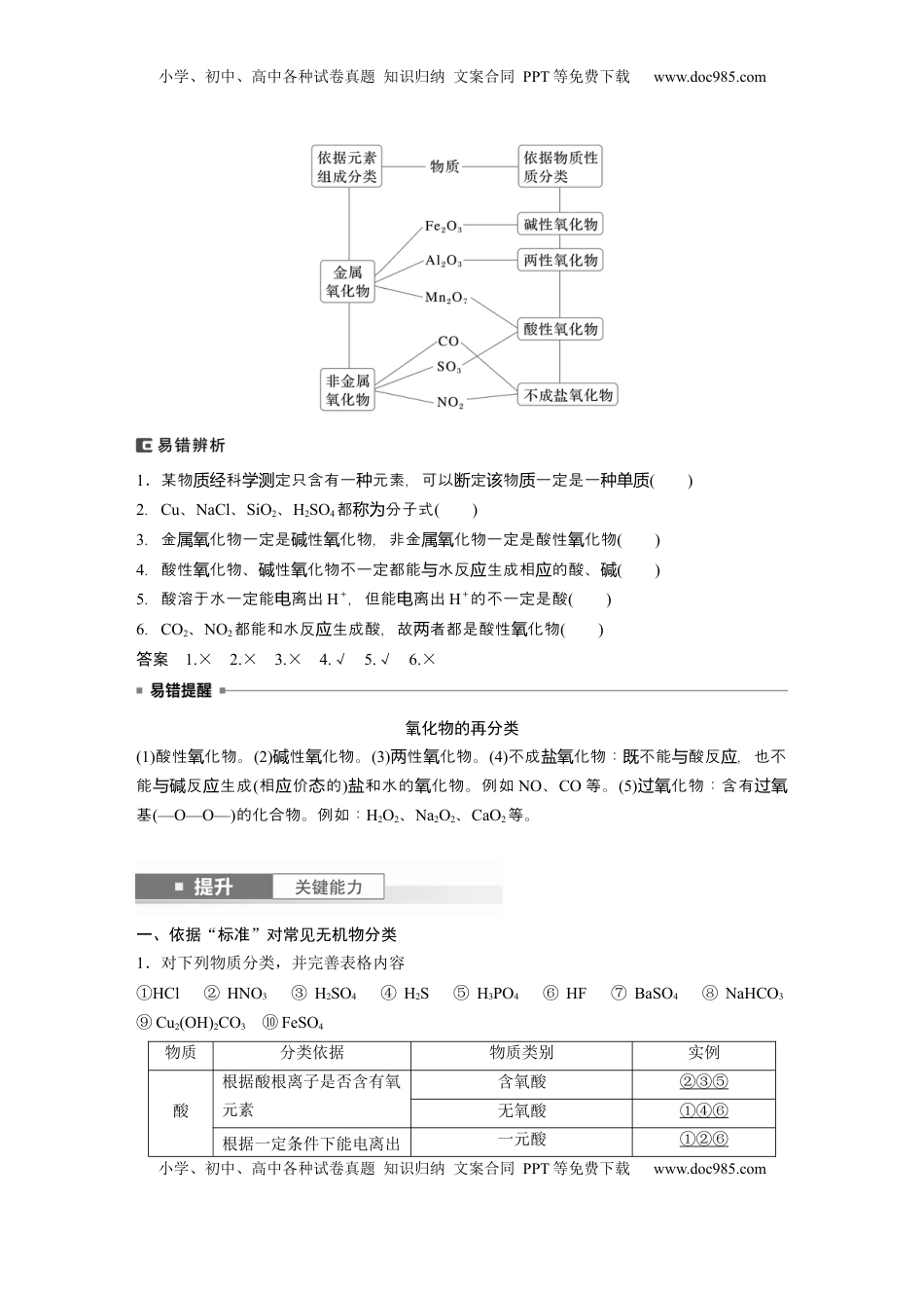 高考化学复习  大单元一　第一章　第1讲　物质的组成、性质和转化 (1).docx