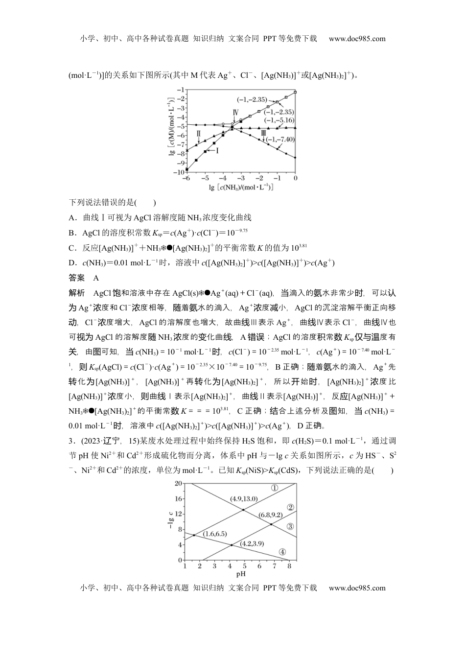 高考化学复习  大单元四　第十二章　热点强化24　多平衡体系溶液中平衡常数(K)的计算及应用 (1).docx
