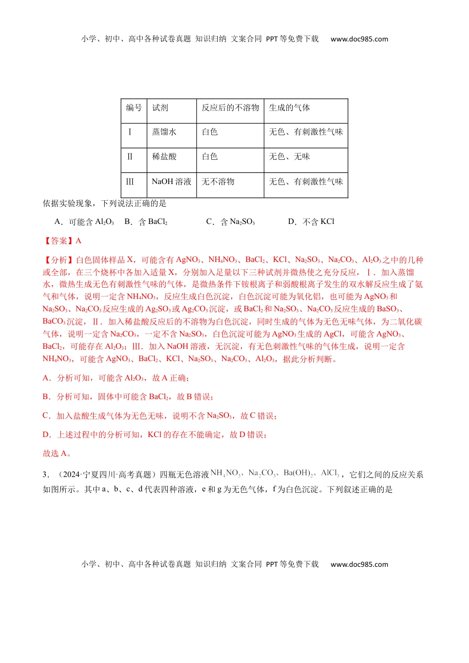 高考化学复习  专题03 离子共存、离子检验和推断（解析版）-备战2025年高考化学【二轮·突破提升】专题复习讲义（新高考通用）.docx