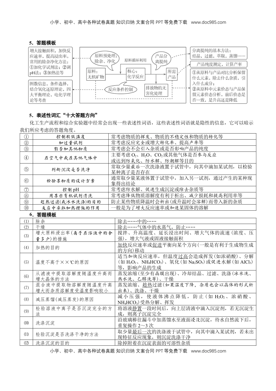 高考化学复习  微专题突破6 无机化工流程题透视（学案）（学生版）.docx