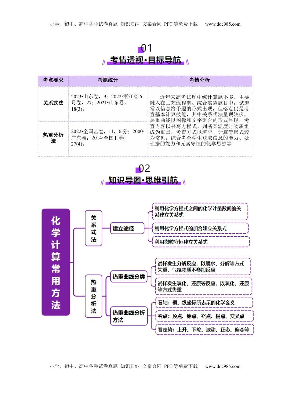 高考化学复习  热点专项 关系式法与热重分析在化学计算中的应用（讲义）（原卷版）.docx