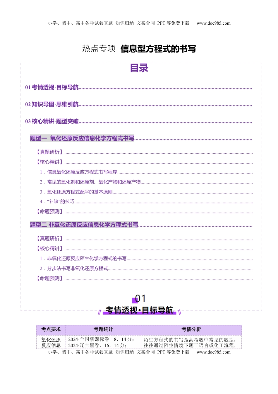 高考化学复习  热点专项  信息型方程式的书写（解析版）.docx
