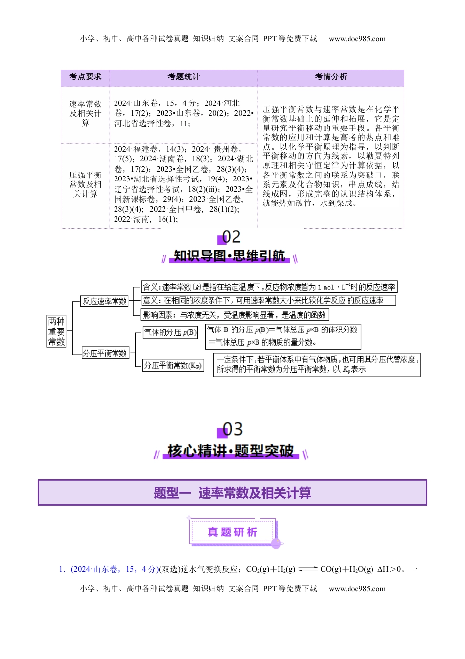 高考化学复习  热点专项 平衡常数(或速率常数)的计算及应用（解析版）.docx