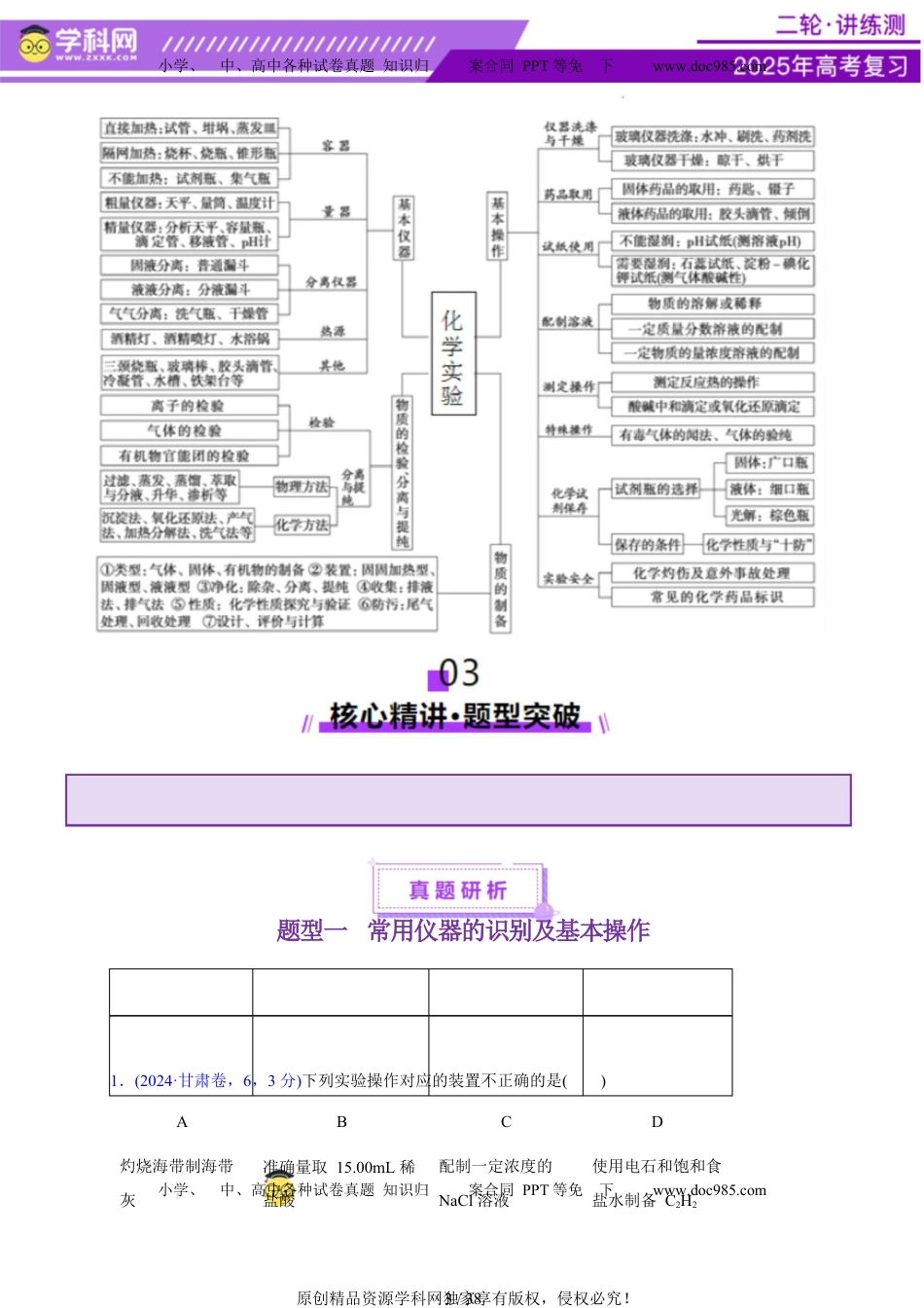 高考化学复习  专题15 化学实验基础（讲义）（解析版）.docx