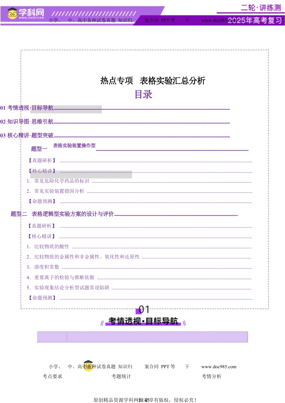 高考化学复习  热点专项 表格实验汇总分析（解析版）.docx