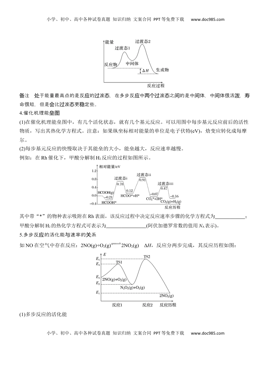 高考化学复习  专题五　选择题专攻1　物质能量、能垒变化图像分析【淘宝店：红太阳资料库】 (1).docx