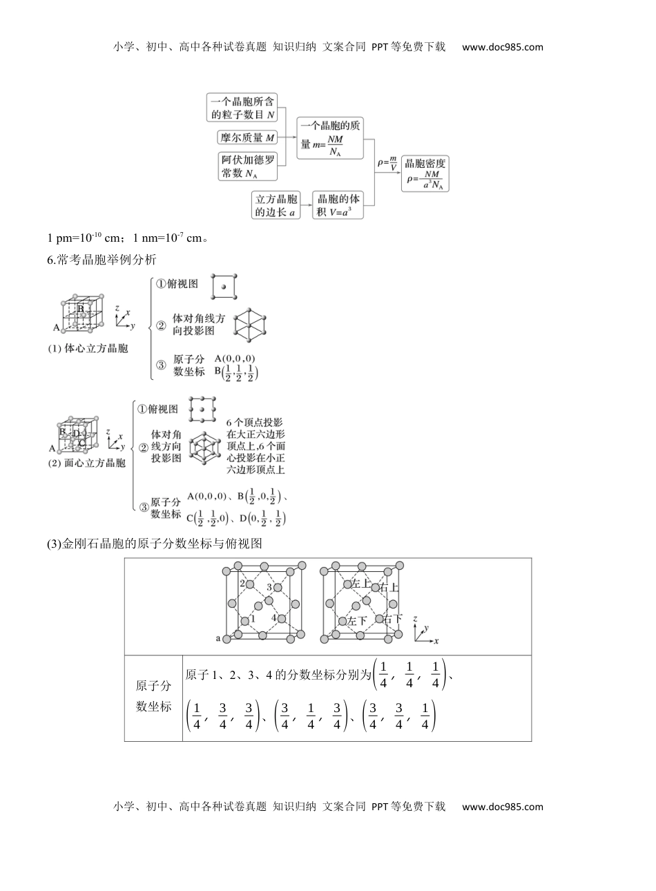 高考化学复习  专题三　主观题突破4　晶体类型与性质　晶体结构【淘宝店：红太阳资料库】.docx