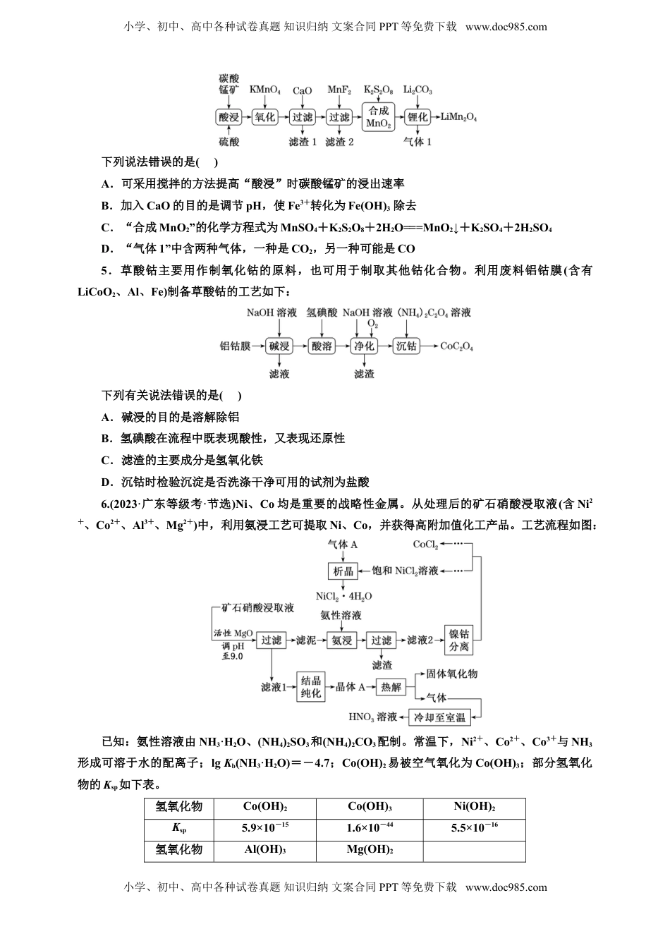 高考化学复习  2025年高考复习化学课时检测十九：变价金属与两性金属（含解析）.doc