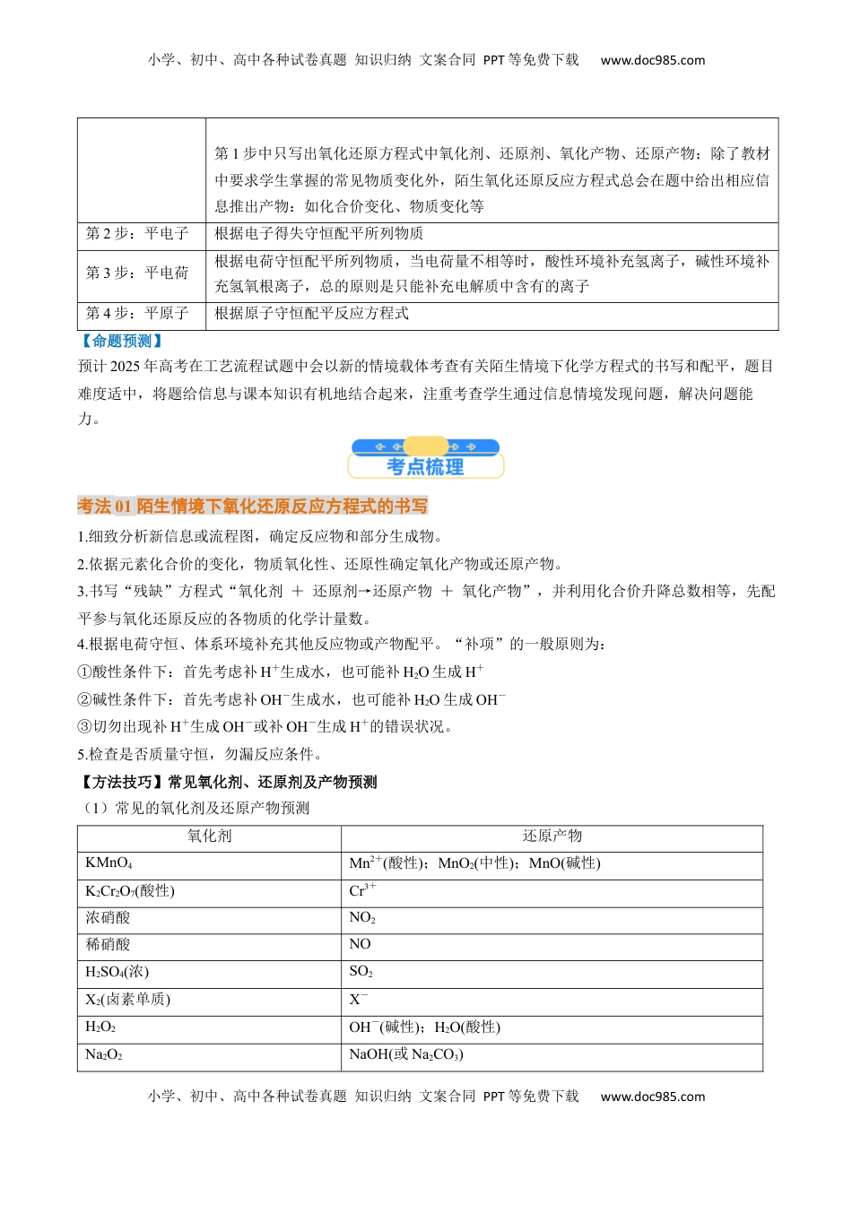 高考化学复习  微考点   陌生情境下方程式的书写（核心考点精讲精练）-备战2025年高考化学一轮复习考点帮（新高考通用）（解析版）.docx